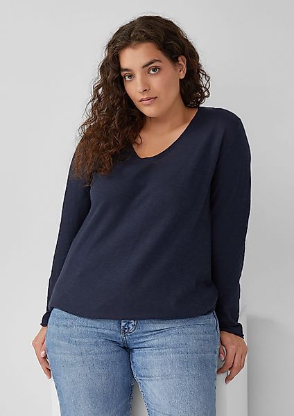 s.Oliver Sweatshirt Jersey-Shirt mit V-Ausschnitt und günstig online kaufen