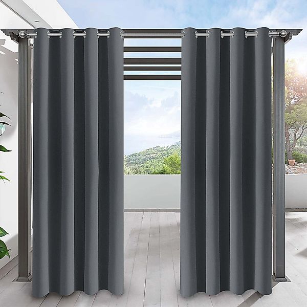 Qelus Outdoorvorhang Wasserdicht Blickdicht Vorhang Sonnenschutz günstig online kaufen