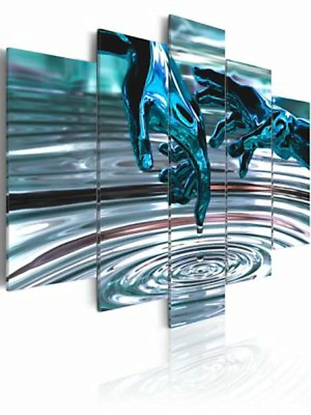 artgeist Wandbild Wasserkreise grau/türkis Gr. 200 x 100 günstig online kaufen