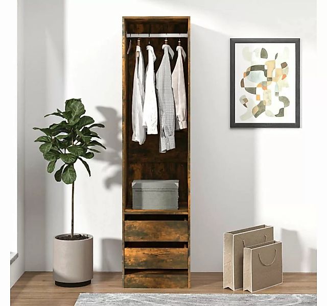 furnicato Kleiderschrank mit Schubladen Räuchereiche 50x50x200 cm günstig online kaufen