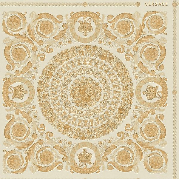 PROFHOME 370552-GU Barock Tapete Ornament glänzend Gold Beige Creme 7,035 m günstig online kaufen