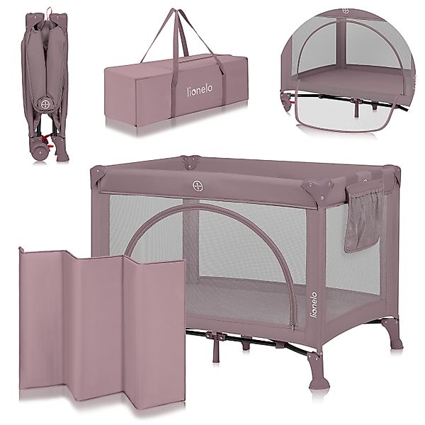 lionelo Baby-Reisebett LAURA, Kompakt/Bodeneinstieg/2 Matratzenhöhen/Rollen günstig online kaufen