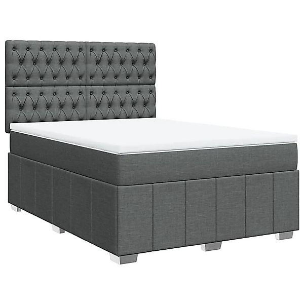 vidaXL Boxspringbett mit Matratze Dunkelgrau 160x200 cm Stoff 3294027 günstig online kaufen