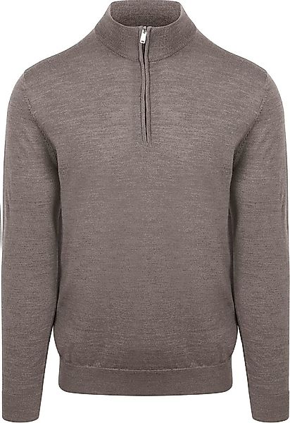 Profuomo Half Zip Pullover Merinowolle Taupe - Größe XXL günstig online kaufen