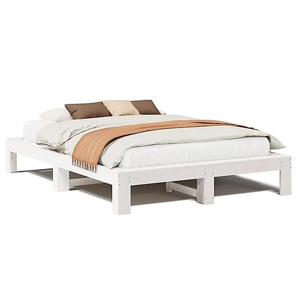 vidaXL Massivholzbett ohne Matratze Weiß 160x200 Kiefernholz 3308733 günstig online kaufen