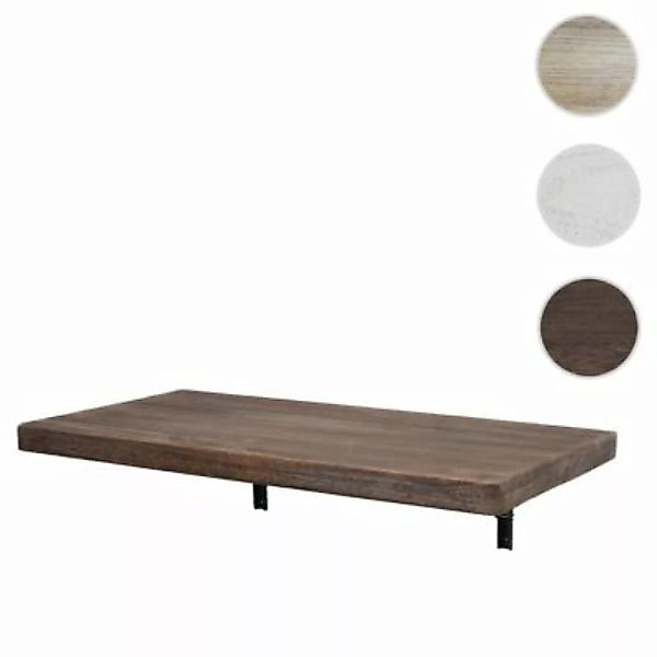 HWC Mendler Wandtisch klappbar, Massiv-Holz 100x50cm braun günstig online kaufen