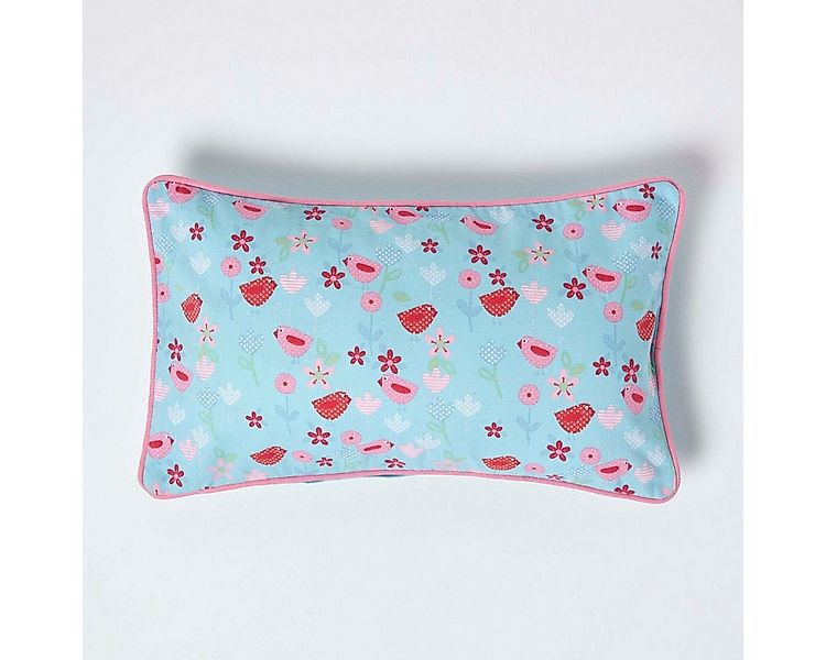 Homescapes Kissenhülle Baumwoll-Kissenbezug mit Blumen- und Vogel-Druck, 30 günstig online kaufen