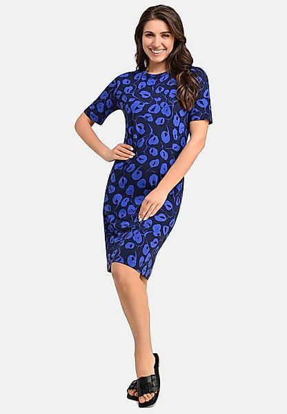 BICALLA Midikleid Jersey-Kleid mit Mohn-Print in Blau (1-tlg) günstig online kaufen
