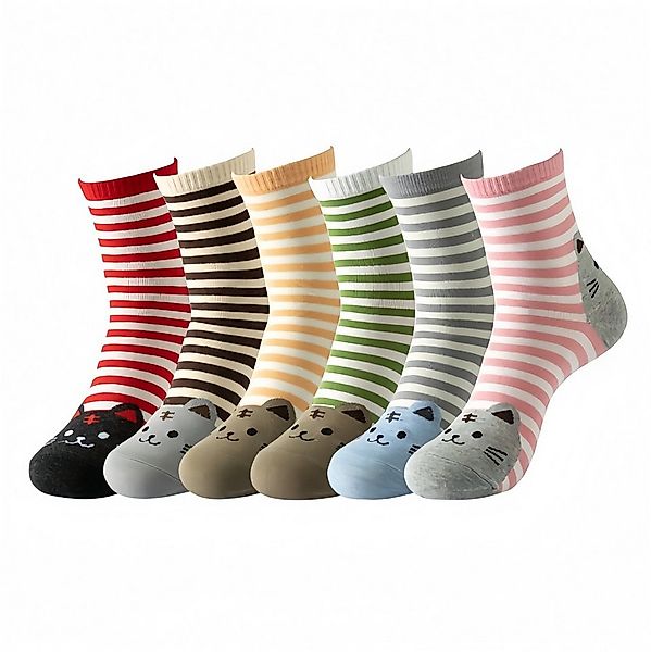 FOUORTUNATE-BEE Thermosocken Damensocken mit niedlichen bunten Tiermotiven günstig online kaufen