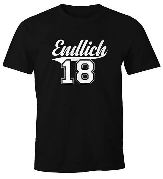 MoonWorks Print-Shirt Herren T-Shirt Geburtstag Geschenk Endlich 18 College günstig online kaufen