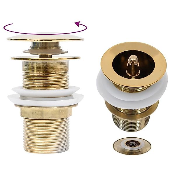 vidaXL Ablaufgarnitur Ablaufgarnitur ohne Überlauf Golden günstig online kaufen