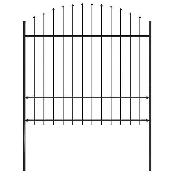 vidaXL Gartenzaun mit Speerspitze Stahl 181 x 175 cm Schwarz 144944 günstig online kaufen