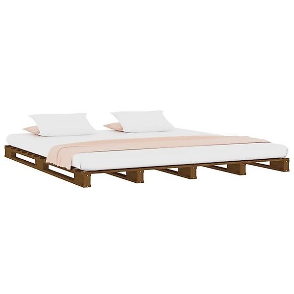 vidaXL Bett Palettenbett Honigbraun 150x200 cm Massivholz günstig online kaufen
