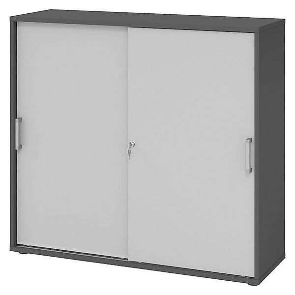 bümö Aktenschrank office Schiebetürenschrank Dekor: Graphit/Grau - Griffe: günstig online kaufen