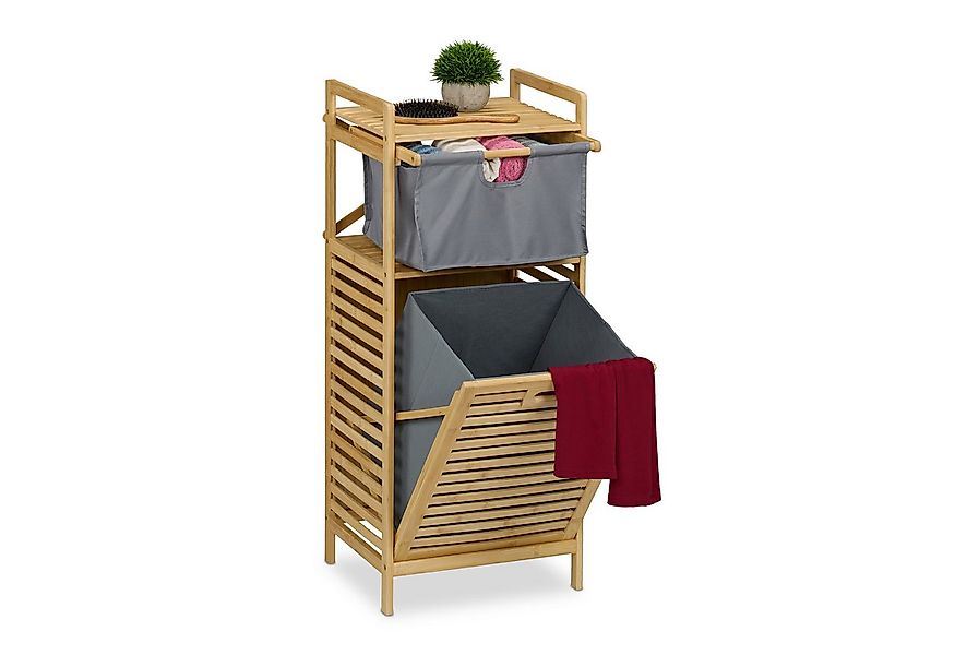 relaxdays Wäschekorb mit Stoffschublade günstig online kaufen