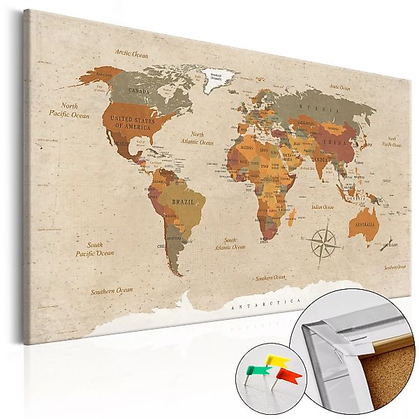 Korkbild - Beige Chic [cork Map] günstig online kaufen