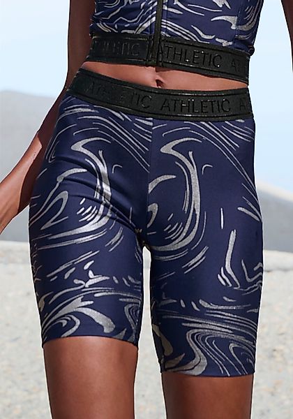 LASCANA ACTIVE Funktionsshorts, mit glänzendem 3D Schriftzug auf dem Bund günstig online kaufen