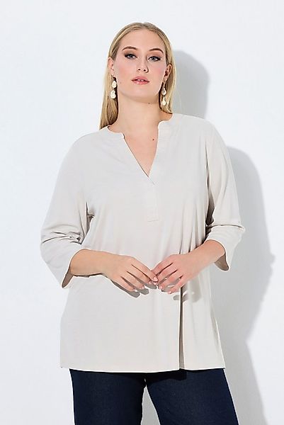 Ulla Popken Longshirt Tunika-Shirt A-Linie Tunika-Ausschnitt 3/4-Arm günstig online kaufen