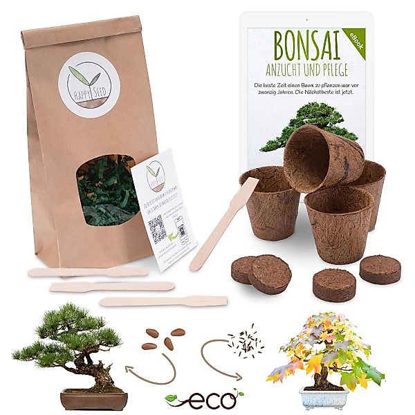 HappySeed Blumensamen Bonsai Anzuchtset inkl. eBook günstig online kaufen