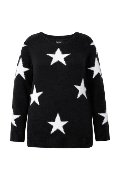 Ulla Popken Strickpullover Pullover Glitzersterne Rundhals günstig online kaufen