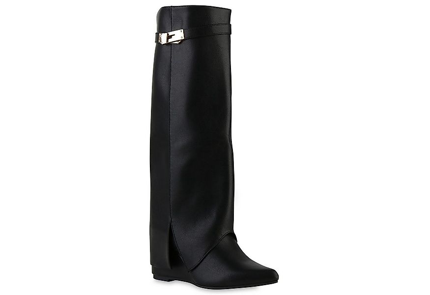 VAN HILL 841794 Pumps Damen Gefütterte Keilstiefel Stiefel Spitze Boots Sch günstig online kaufen