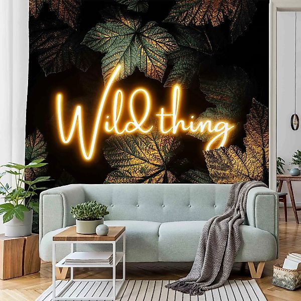 Fototapete Wild Thing goldene Blätter günstig online kaufen