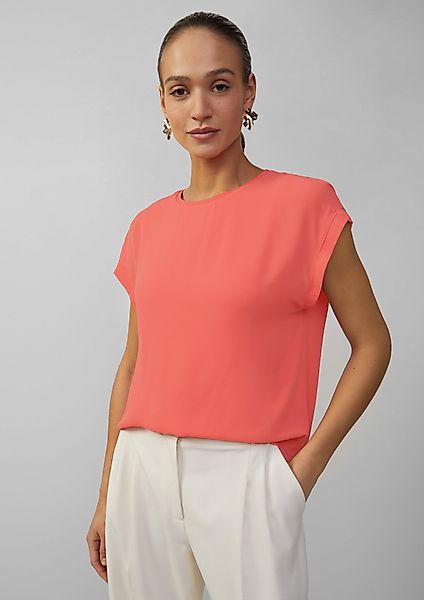 s.Oliver BLACK LABEL Kurzarmshirt Relaxed-Fit-Chiffonshirt mit günstig online kaufen