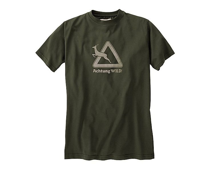 Hubertus Rundhalsshirt XXL Hubertus T-Shirt dunkeloliv Frontprint günstig online kaufen