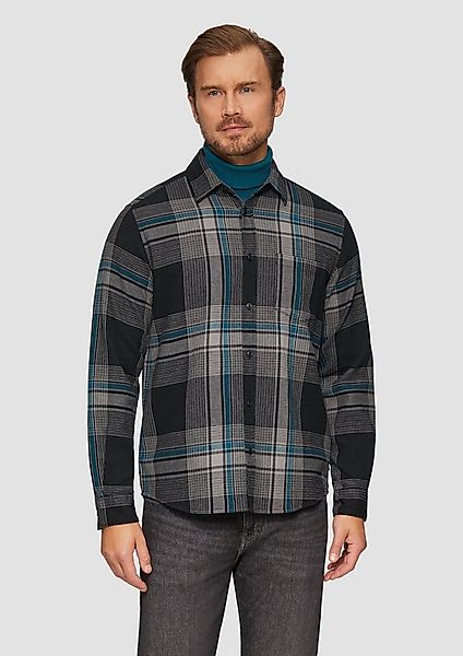 s.Oliver Langarmhemd Hemd Regular Fit: Strukturiertes Karohemd mit Brusttas günstig online kaufen