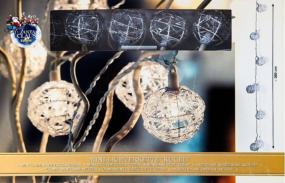 BURI Lichterkette Mini Kugel-Lichterkette Weihnachtsdekoration Partydekorat günstig online kaufen