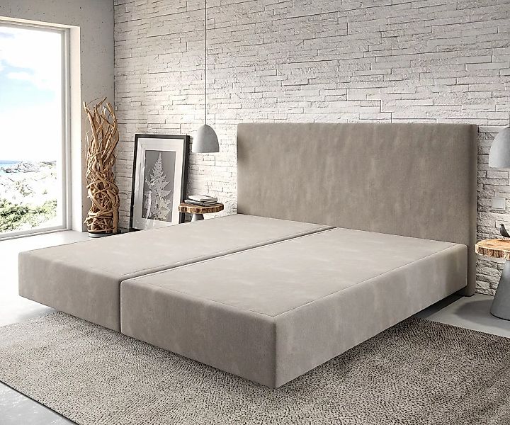 DELIFE Bettgestell Dream-Well, Mikrofaser Beige 200x200 günstig online kaufen