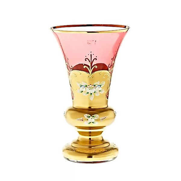 Vase Red Queen 26 cm, Rot/Gold, aus Glas günstig online kaufen