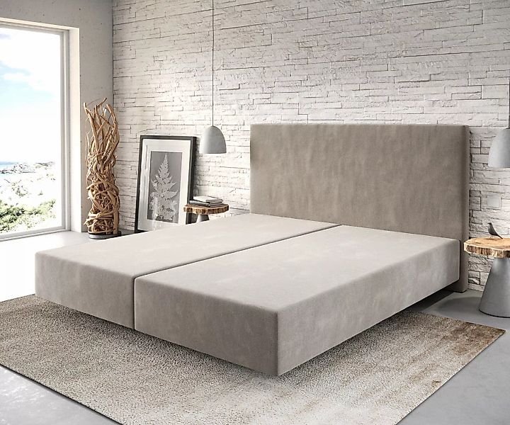 DELIFE Bettgestell Dream-Well, Mikrofaser Beige 180x200 günstig online kaufen
