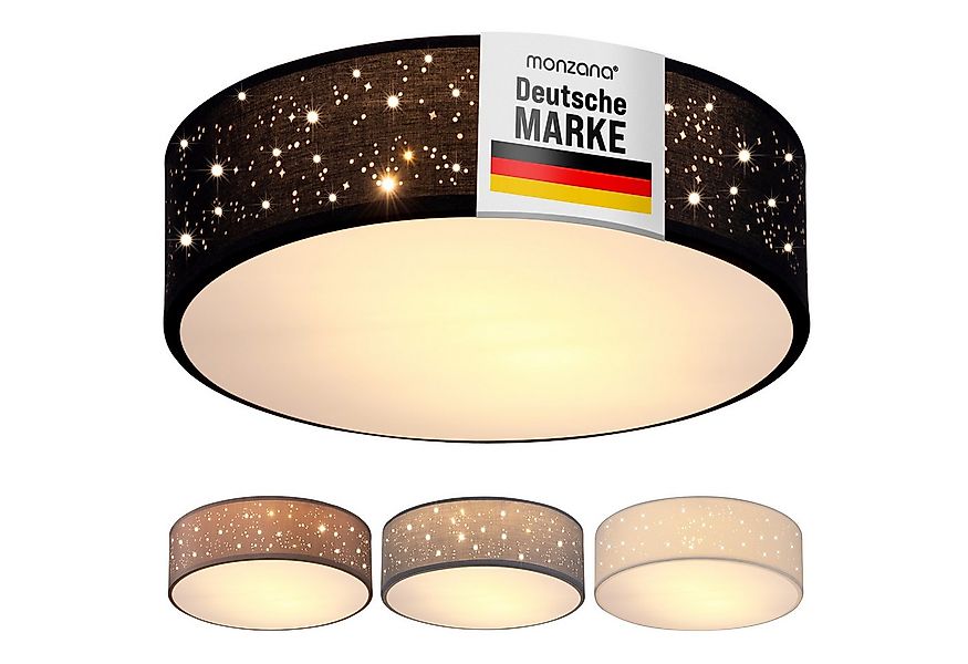 monzana Deckenleuchte, 38 cm, Sternenhimmel Rund Stoffschirm 38 cm 2-Flammi günstig online kaufen