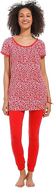 Rebelle Schlafanzug Damen Pyjama mit Herzen günstig online kaufen