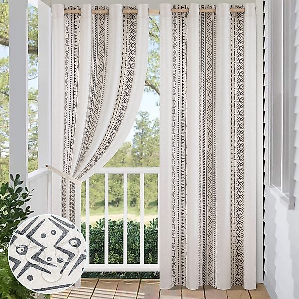 Jibenhome Outdoorgardine Outdoor Vorhang Wetterfest mit günstig online kaufen
