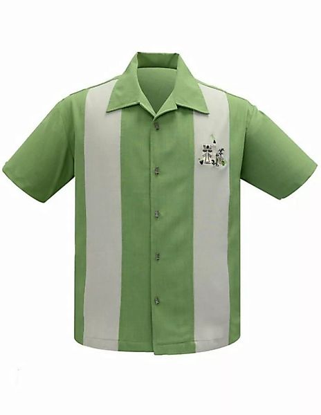 Steady Clothing Kurzarmhemd The Mickey Apfelgrün Retro Vintage Bowling Shir günstig online kaufen