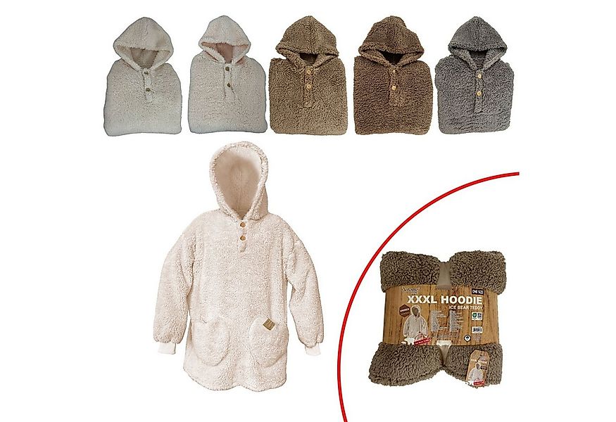 Antonio Kapuzenpullover Antonio Kuschel Hoodie Teddy Oversize grau (Stück, günstig online kaufen