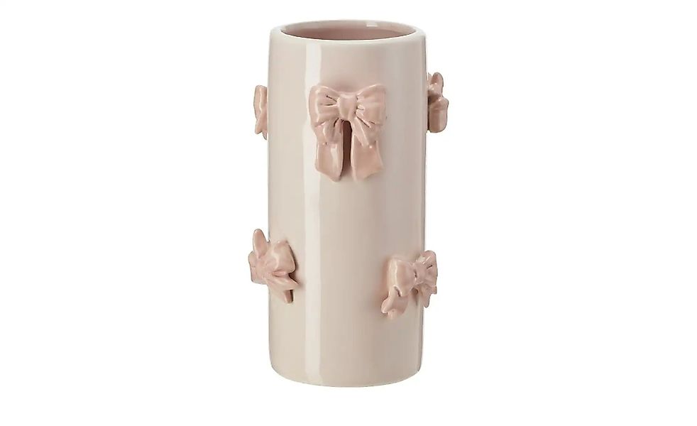 HOME STORY Vase mit 3D Schleifen   ¦ rosa/pink ¦ Dolomite ¦ Maße (cm): H: 2 günstig online kaufen