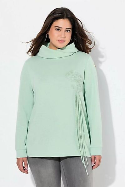 Ulla Popken Sweatshirt Sweatshirt Blüten Stehkragen Langarm günstig online kaufen