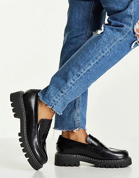 Selected Femme – Loafer aus Leder in Schwarz günstig online kaufen