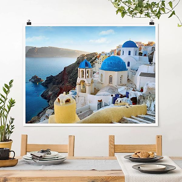 Poster Architektur & Skyline - Querformat Santorini günstig online kaufen