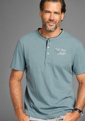 Mans World Henleyshirt mit Stehkragen-Optik und funktionaler Knopfleiste günstig online kaufen