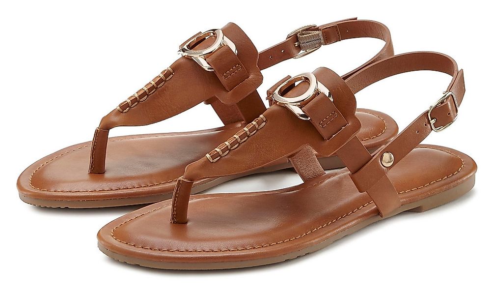 Vivance Zehentrenner Sandale, Pantolette mit Schmuckelement VEGAN günstig online kaufen