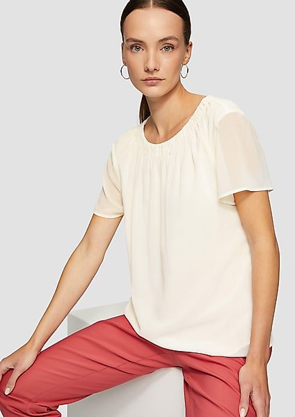 s.Oliver BLACK LABEL Kurzarmbluse Chiffonbluse mit günstig online kaufen