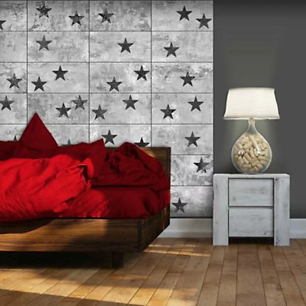 artgeist Fototapete Black Stars grau/schwarz Gr. 50 x 1000 günstig online kaufen