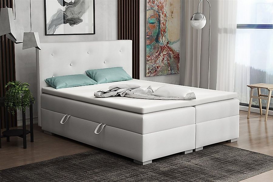 Fun Möbel Boxspringbett Boxspringbett Schlafzimmerbett PADUA in Kunstleder günstig online kaufen