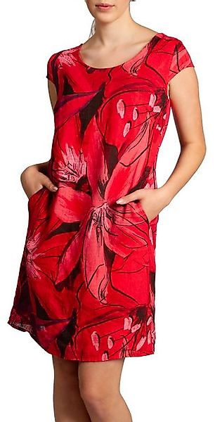 Caspar Sommerkleid SKL035 knielanges elegantes Damen Leinenkleid mit Blüten günstig online kaufen