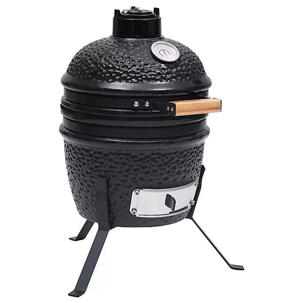 2-in-1 Kamado-grill Smoker Keramik 56 Cm Schwarz günstig online kaufen