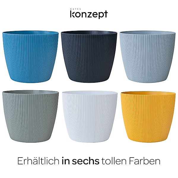 KONZEPT Blumentopf groß, gerillte Struktur 26/30cm, günstig online kaufen